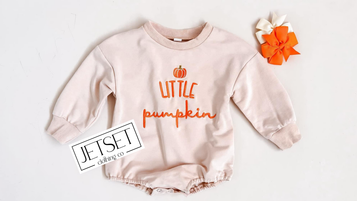 Little Pumpkin Embroidered Bubble