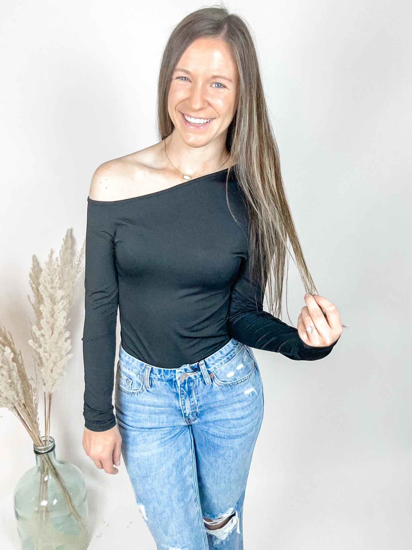 Asymmetrical Long Sleeve | Black