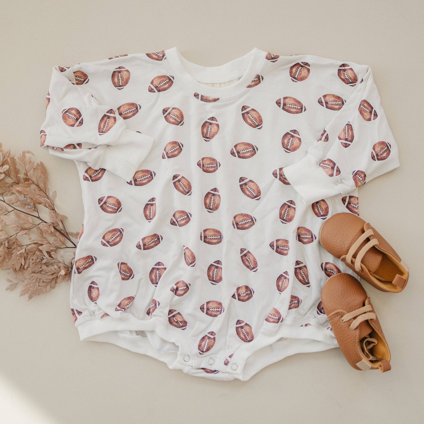 Bamboo Football Bubble Romper