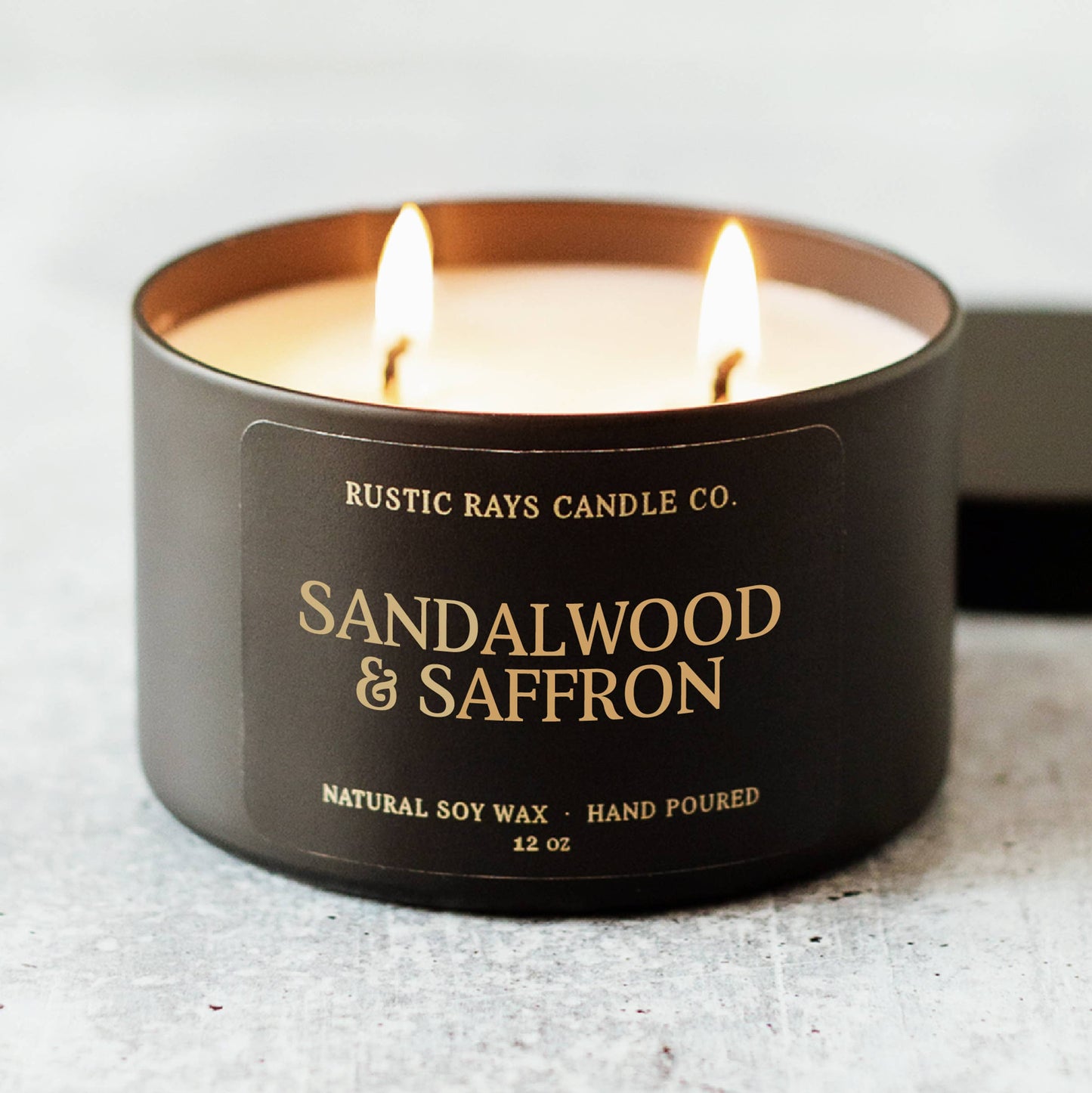 Sandalwood & Saffron Double Wick Soy Candle - 12 oz