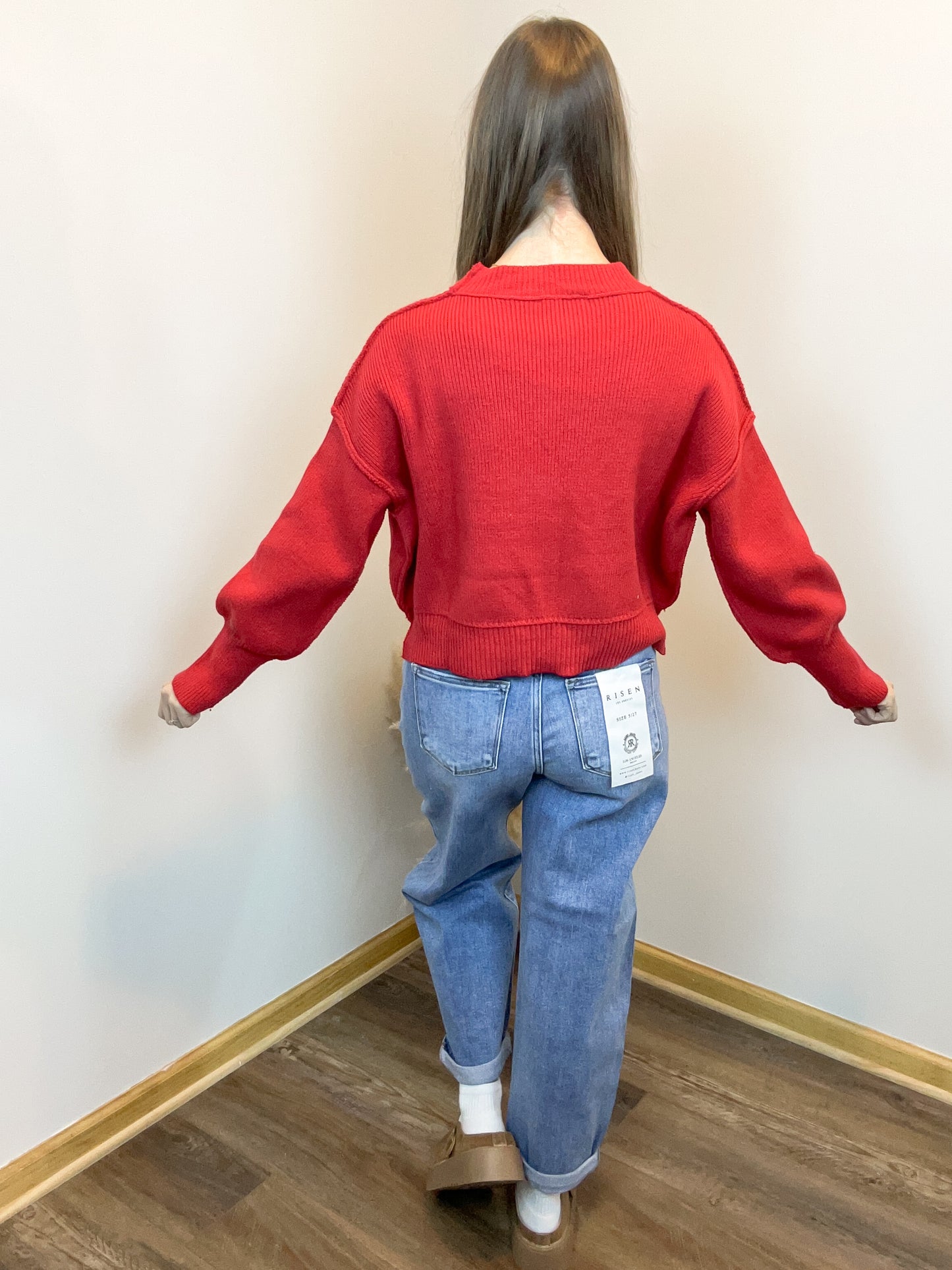 After You Ribbed Sweater | Red