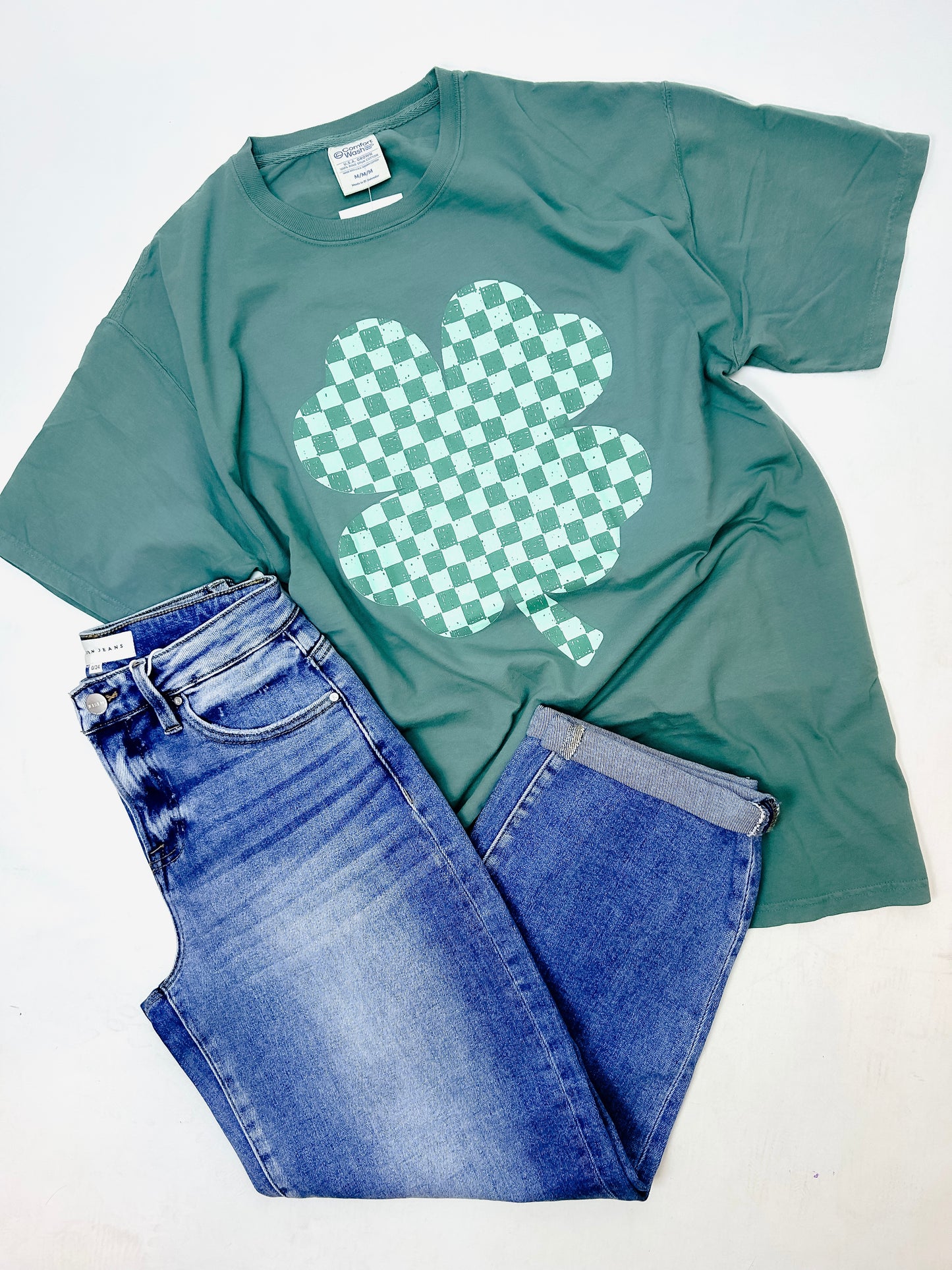 Checkered Clover Graphic Tee