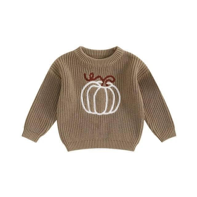 Embroidered Pumpkin Sweater