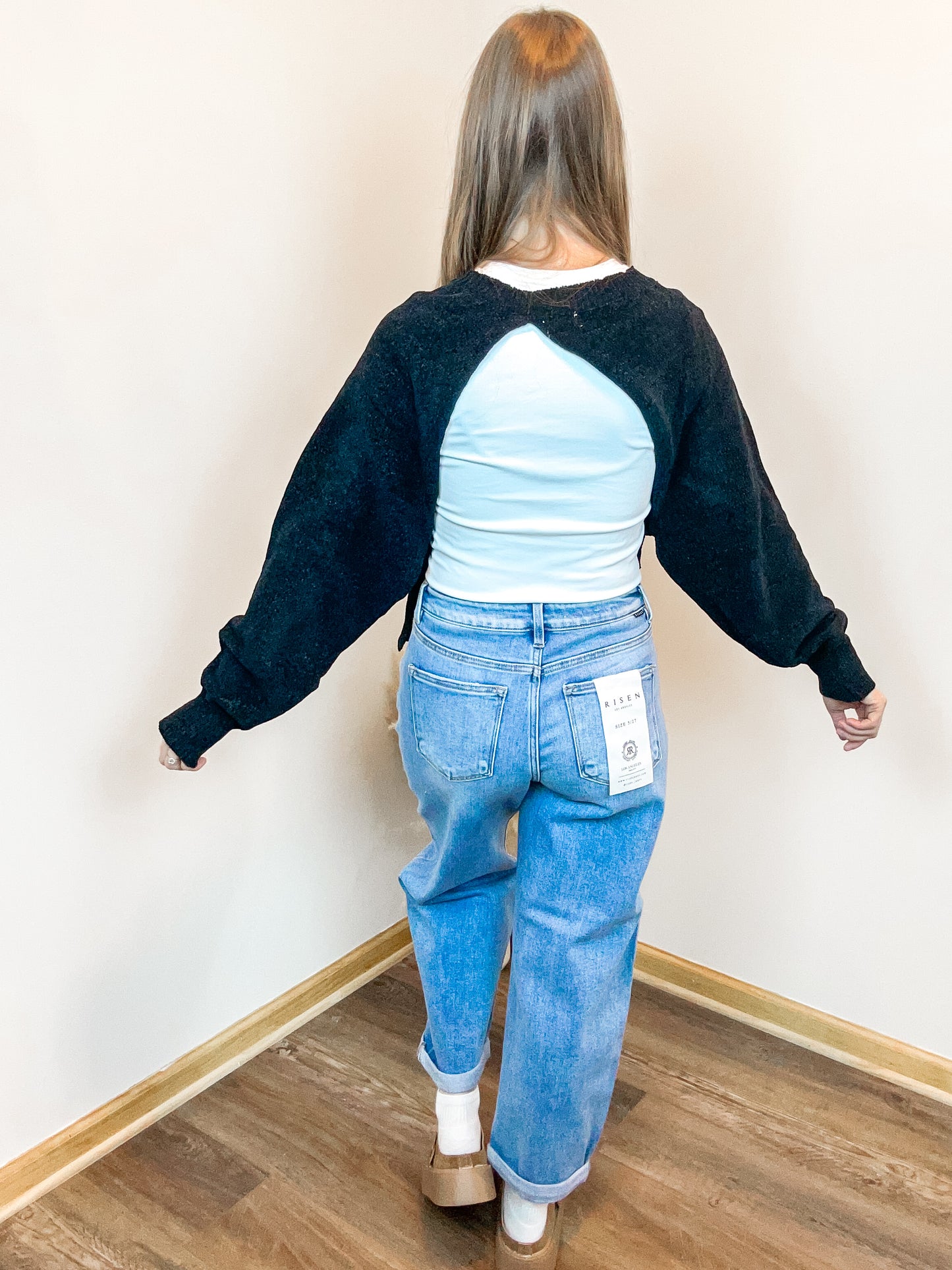 Olivia Open Back Sweater | Black