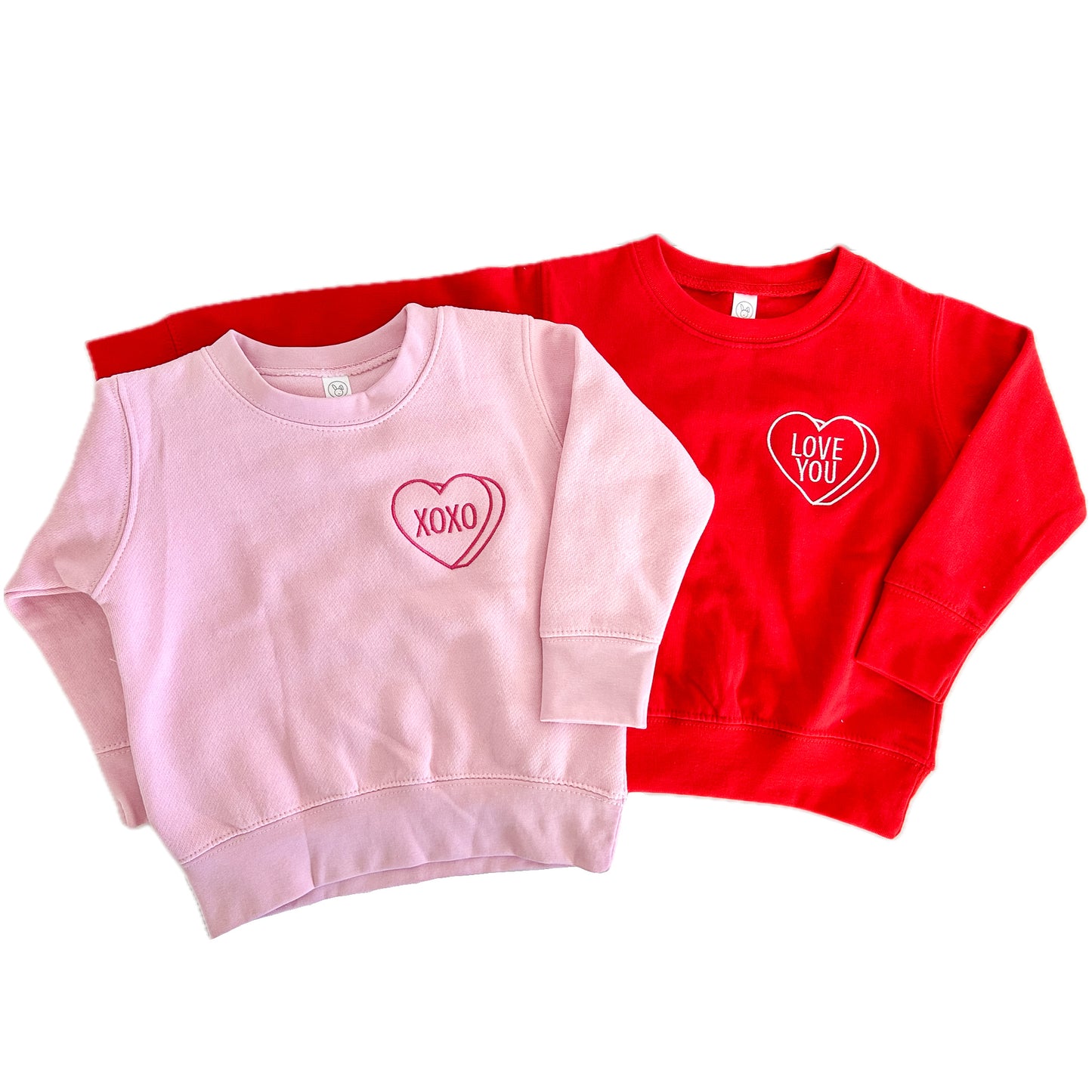 Embroidered Candy Heart Crewneck | Pink