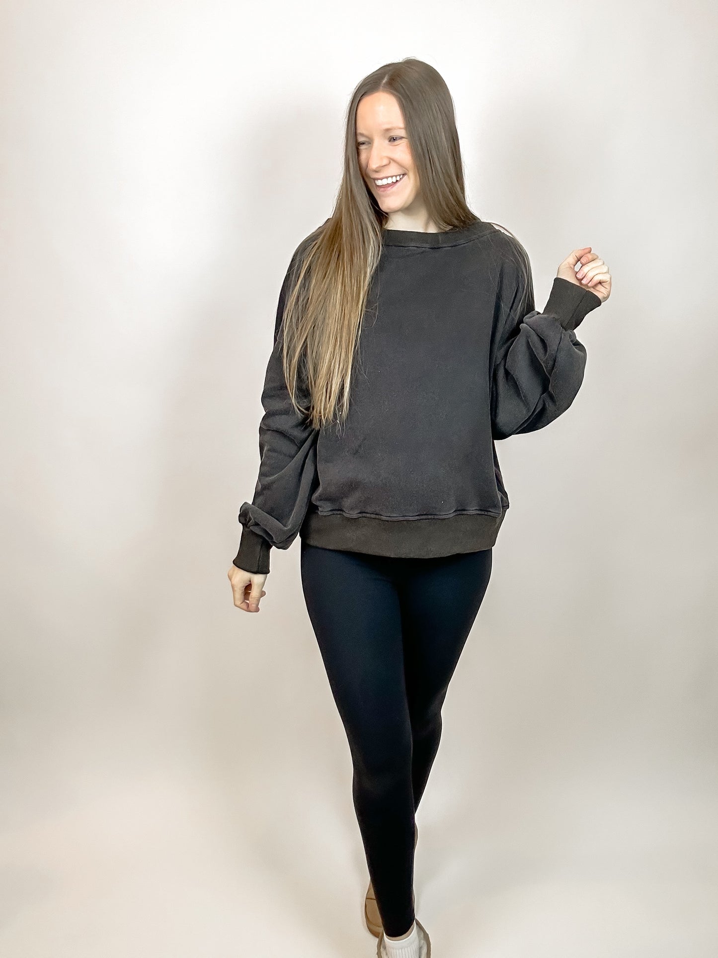 Maine Reversible Sweatshirt | Washed Black