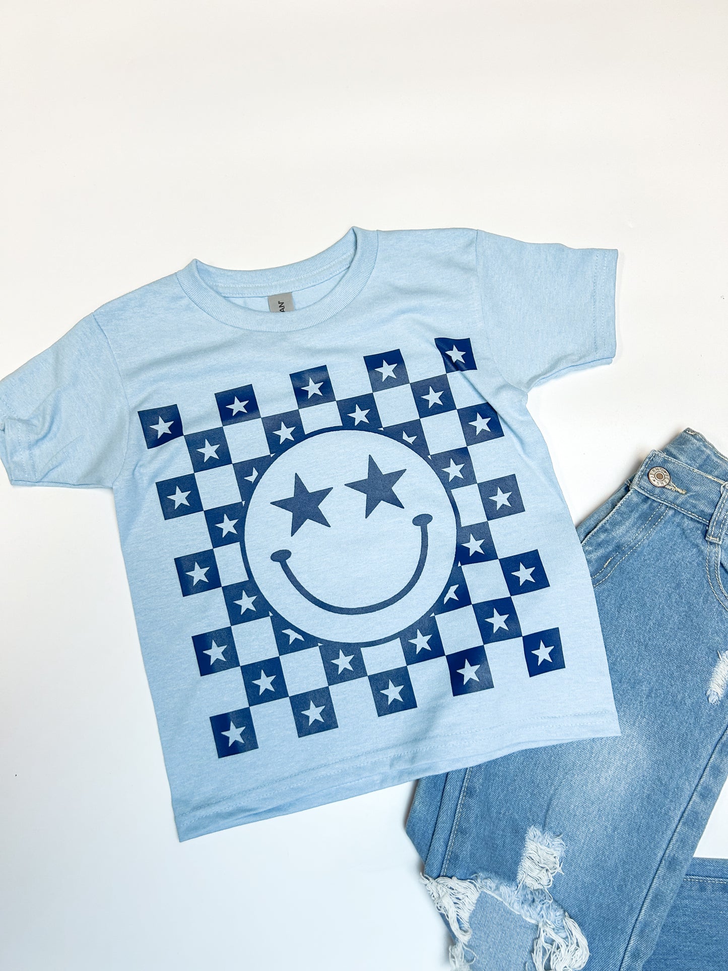Youth Checkered Stars Graphic Tee
