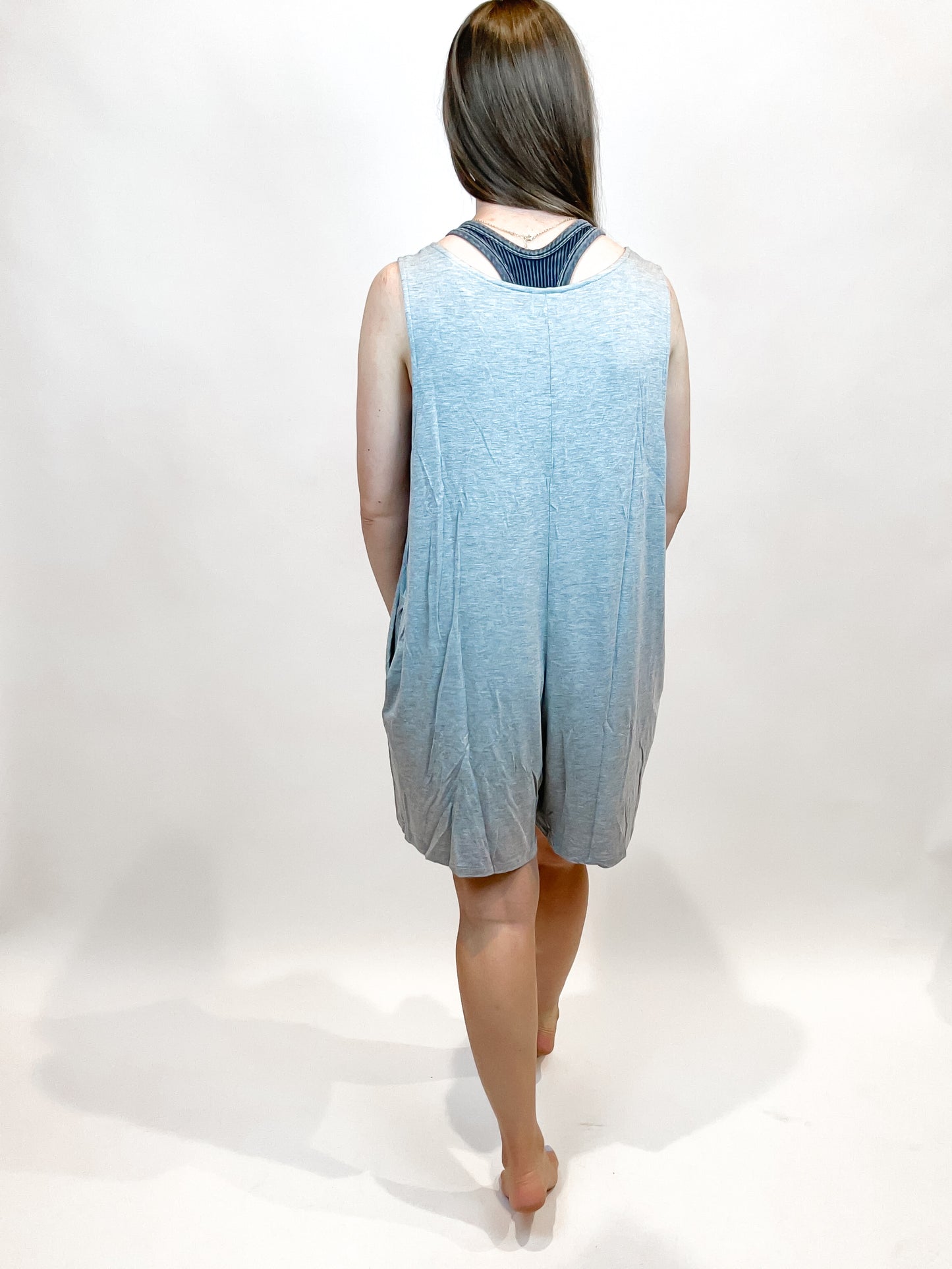 June Jersey Knit Romper | Heather Grey