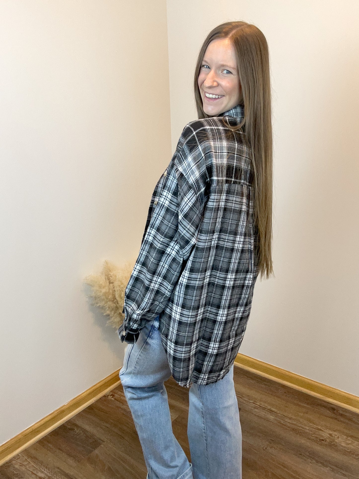 Noelle Flannel Shirt | Black