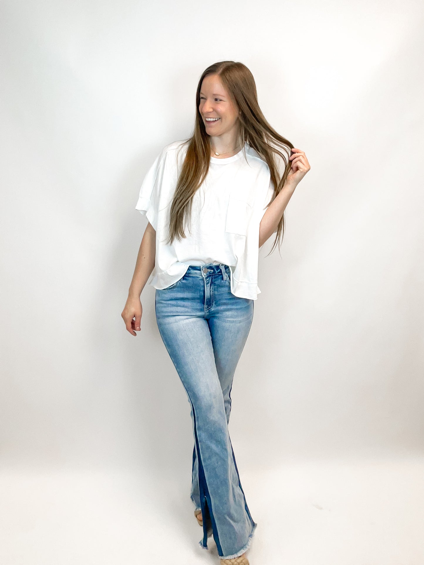 Risen High Rise Shadow Flare Jeans