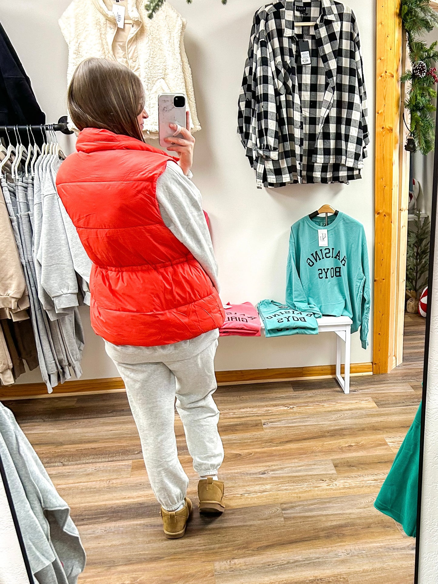 Mountains Puffer Vest | Red