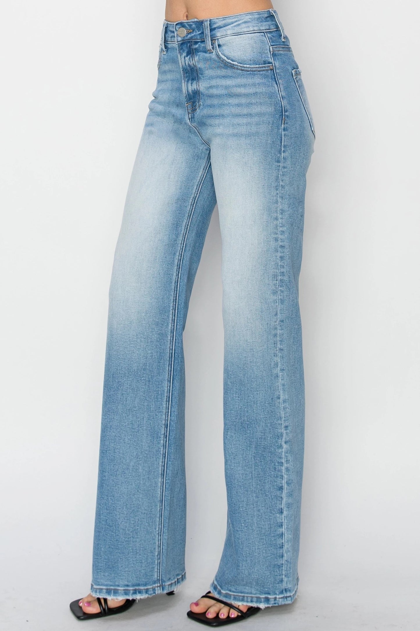 Risen High Rise Straight Jeans | Medium