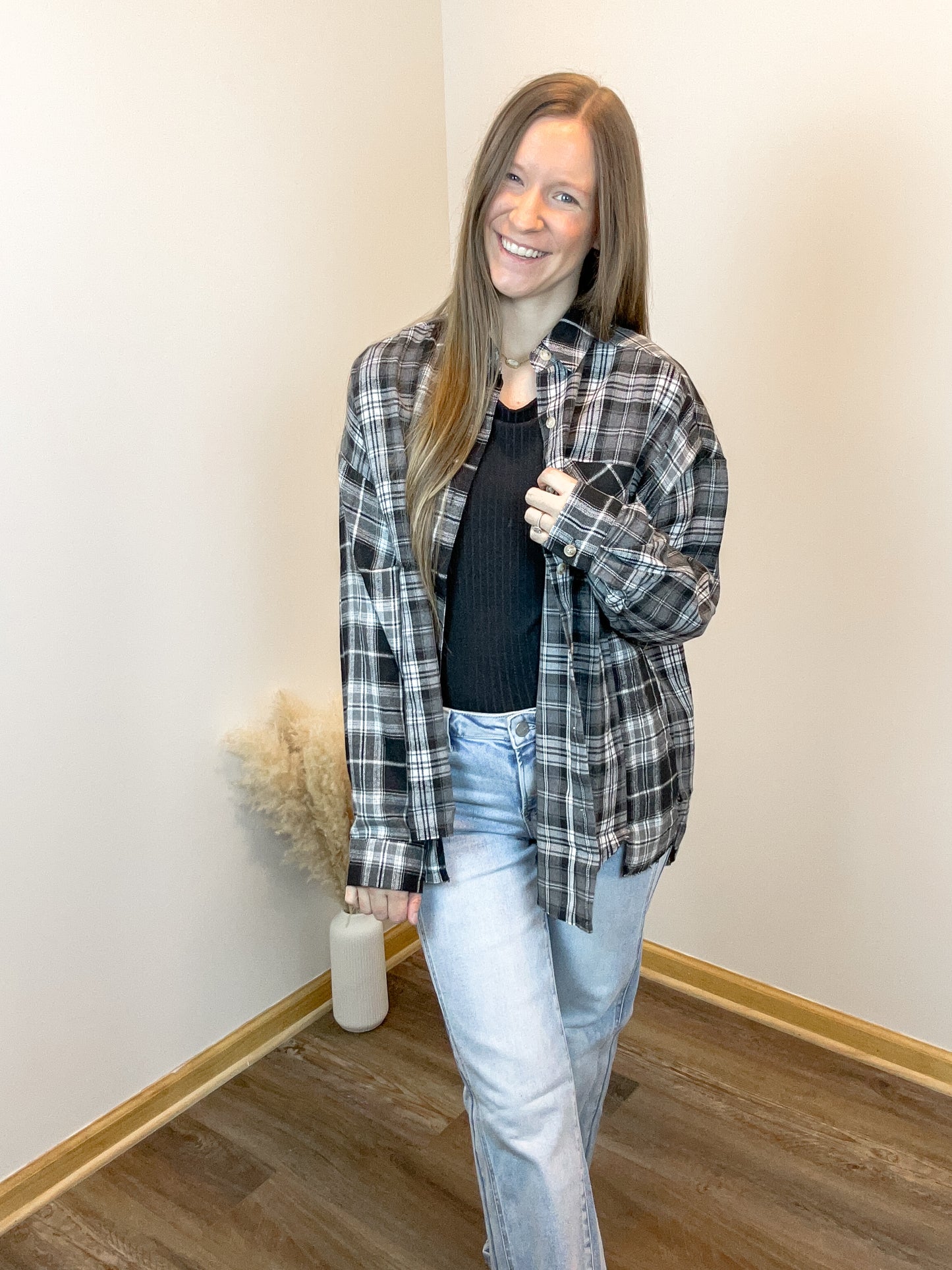 Noelle Flannel Shirt | Black