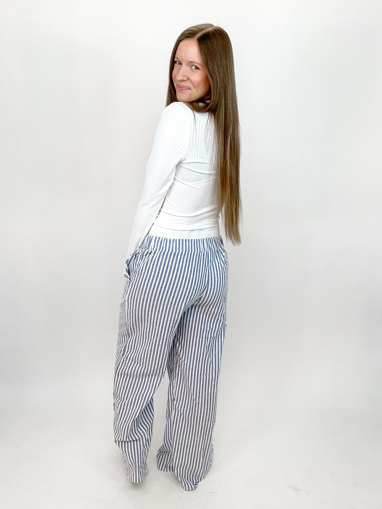 Coffee Run Striped Boxer Pants
