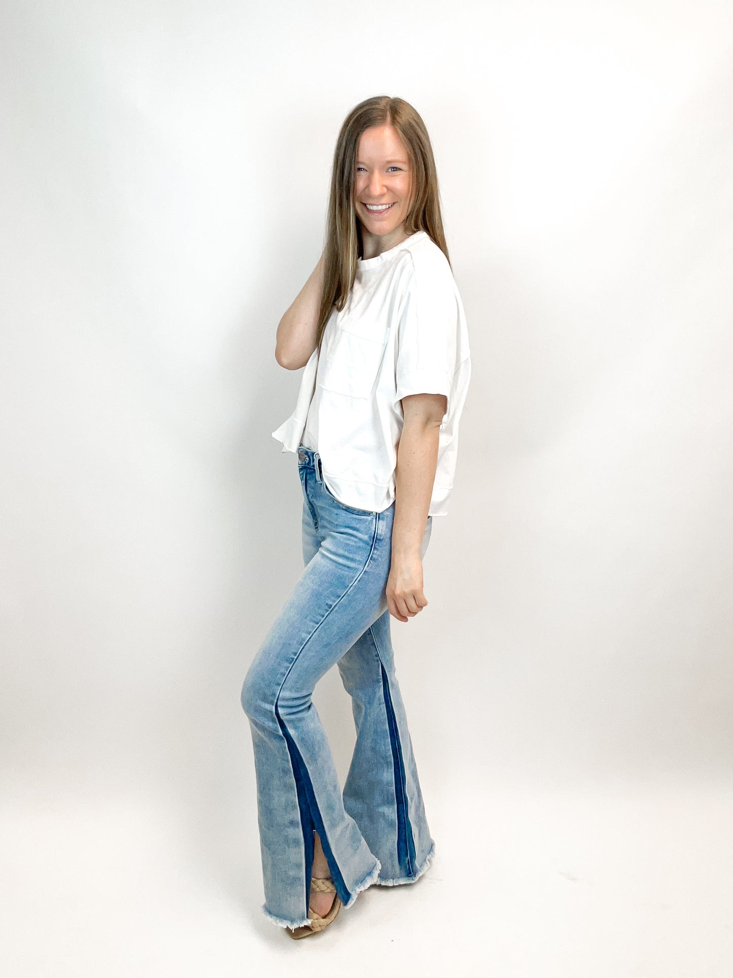 Risen High Rise Shadow Flare Jeans