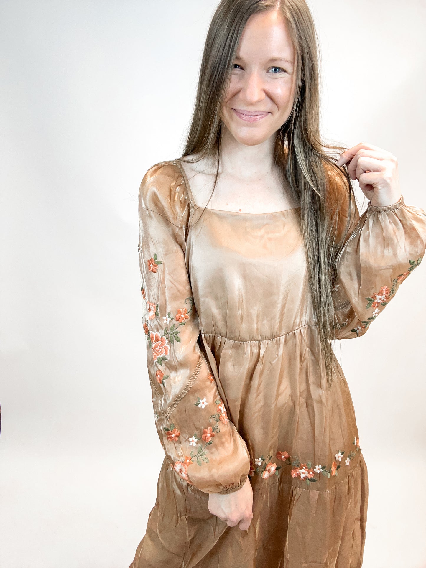 Kendra Embroidered Floral Maxi Dress