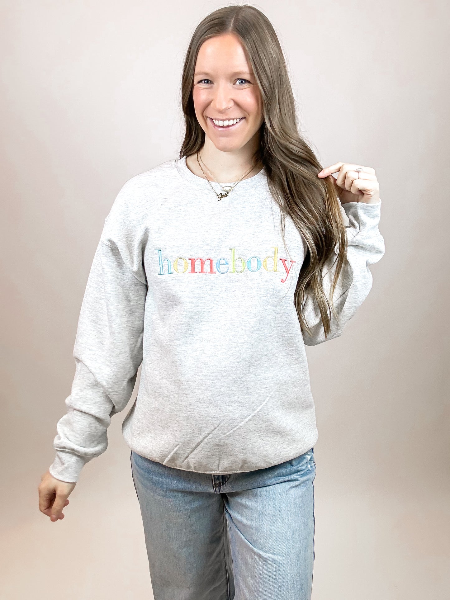 Homebody Embroidered Crewneck
