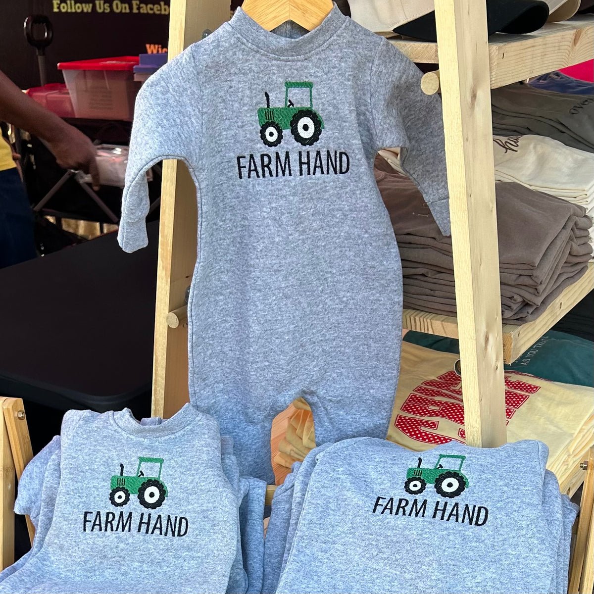 Farm Hand Embroidered Sweat Romper