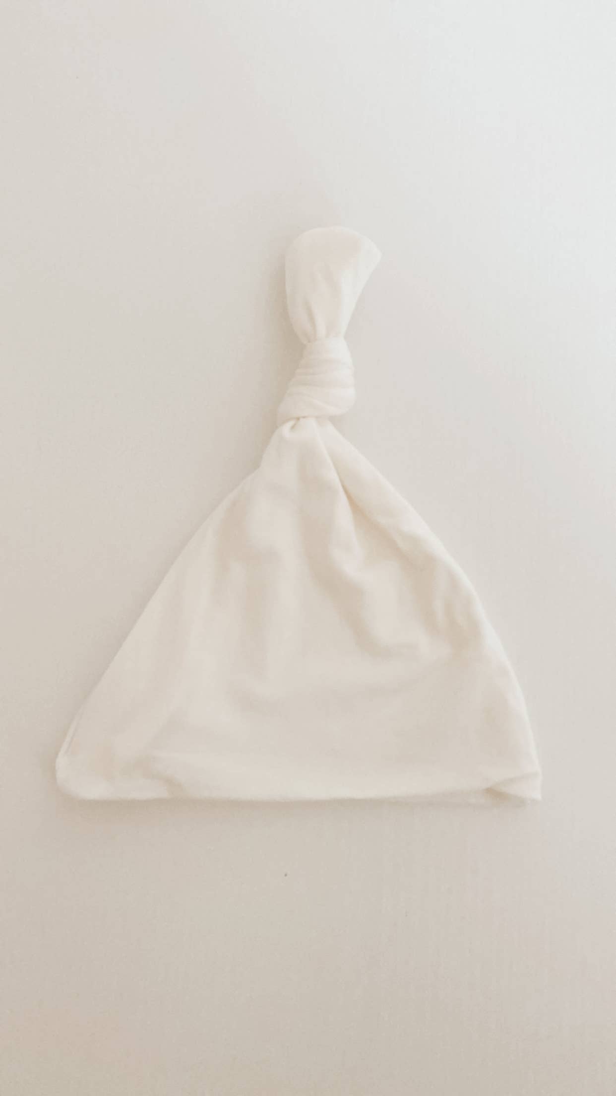 Knotted Baby Gown + Hat/Headband Set | White