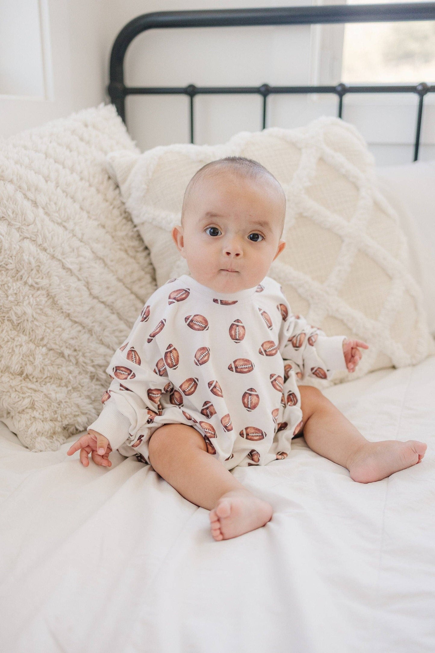 Bamboo Football Bubble Romper