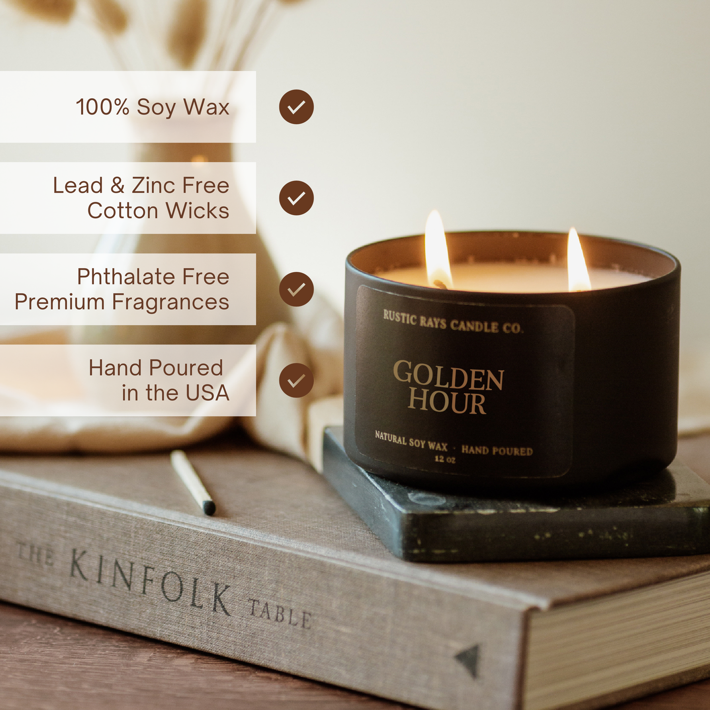 Golden Hour Double Wick Soy Candle - 12 oz