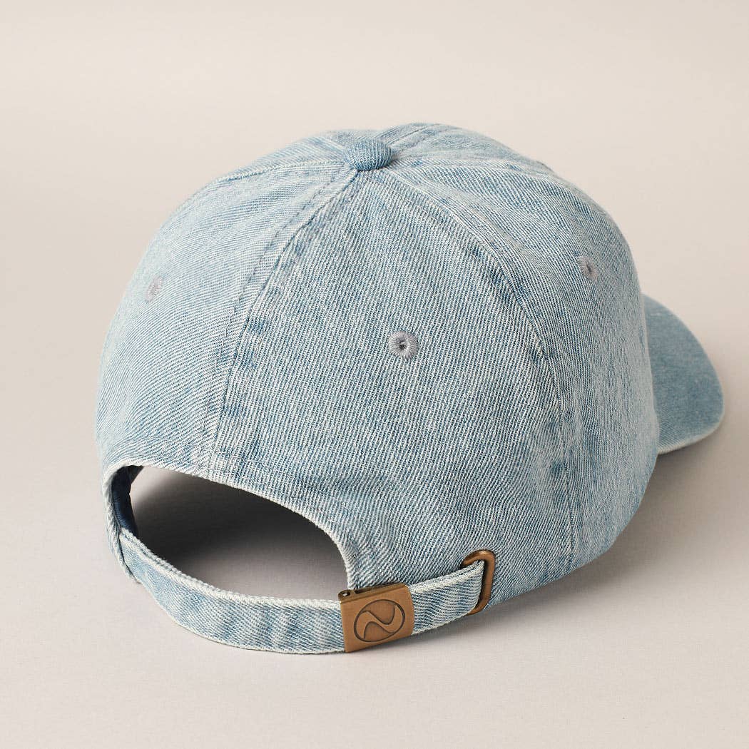 USA Embroidered Baseball Cap | Light Denim
