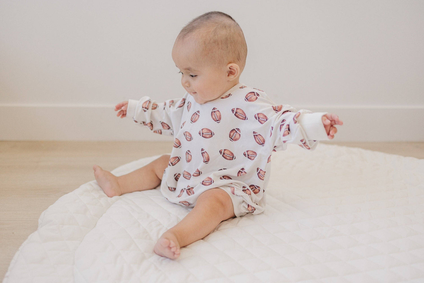 Bamboo Football Bubble Romper
