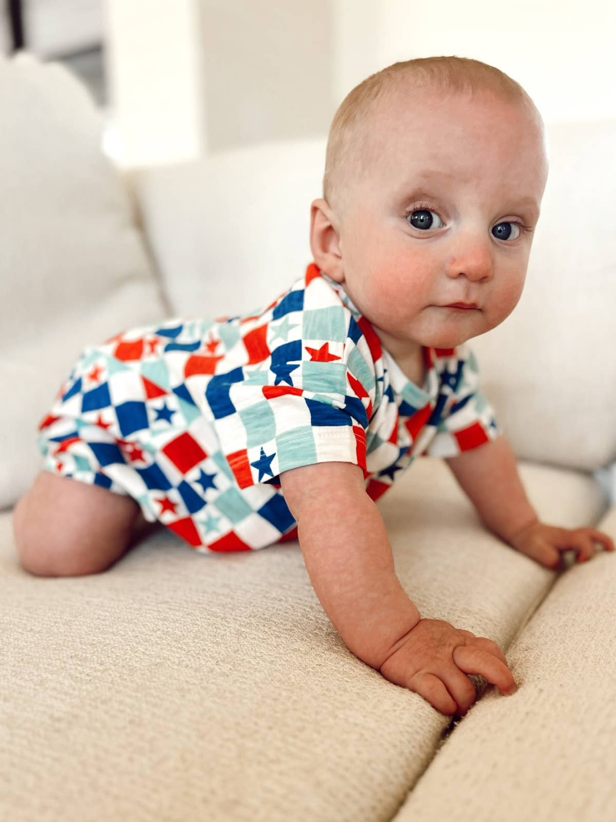 Star Checkered Organic Cotton T-Shirt Bubble