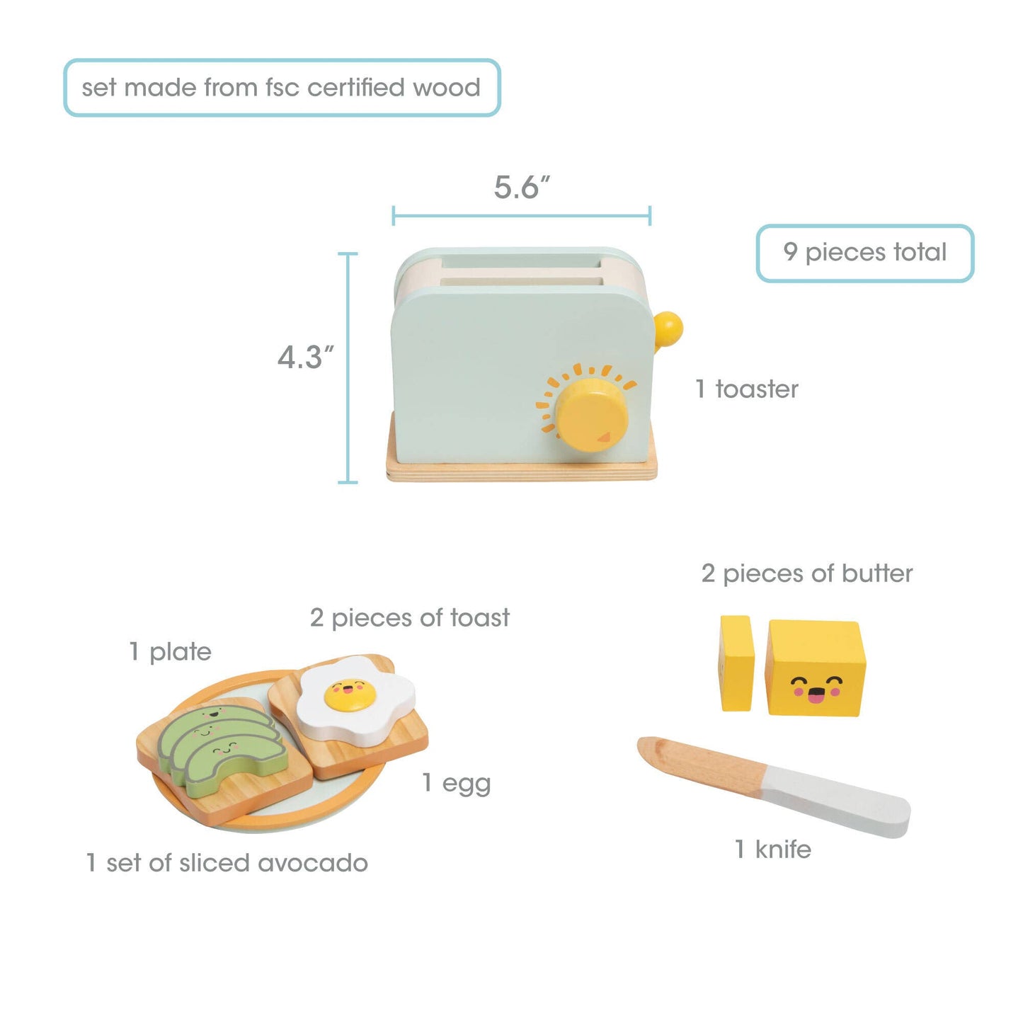 Brunch Time Wooden Toaster Set Toy