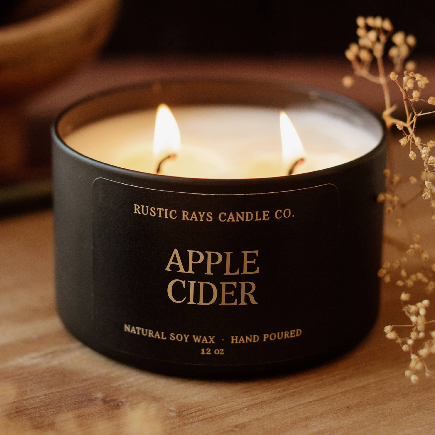 Apple Cider Double Wick Soy Candle - 12 oz