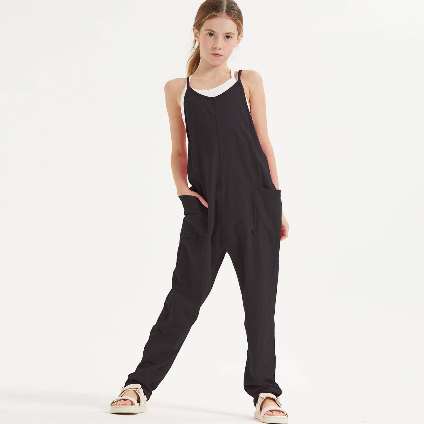 Girls Varsity Jumpsuit | Black