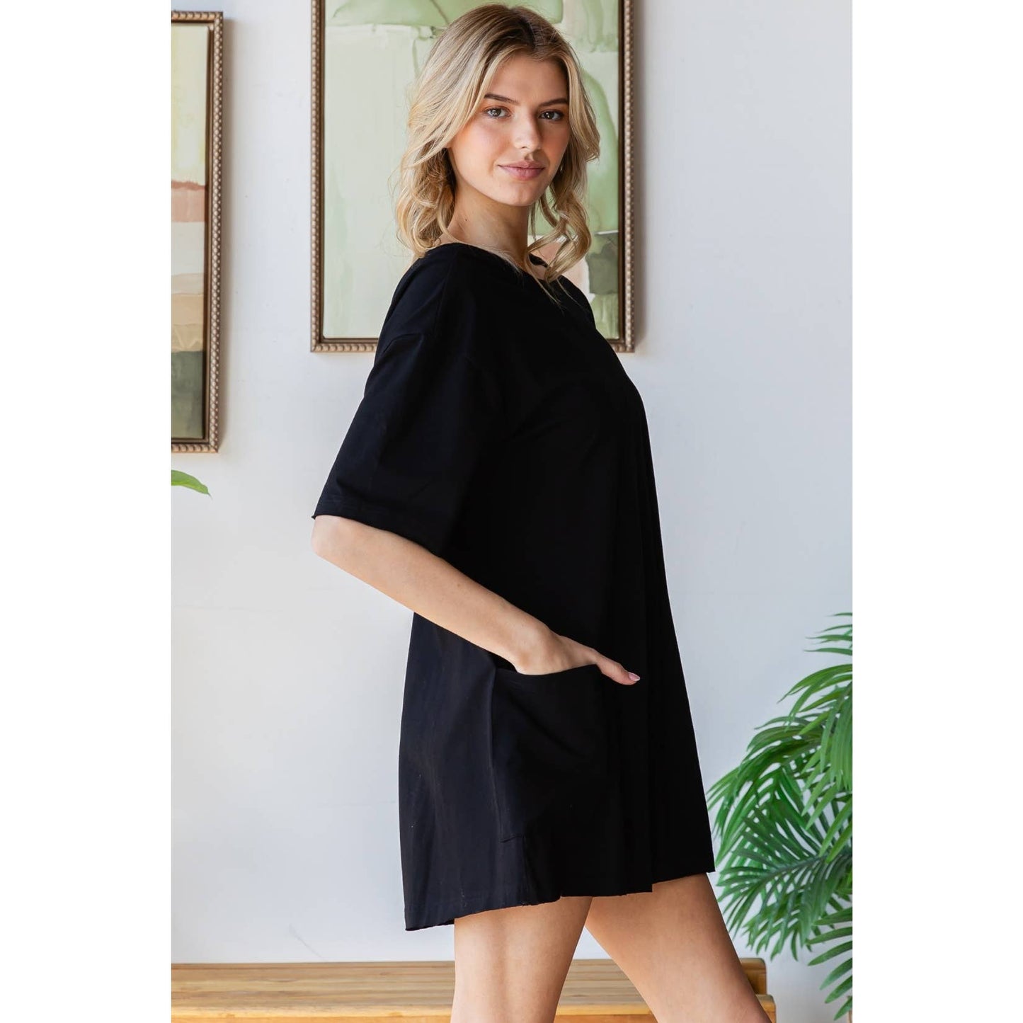 Seaside Open Back Romper | Black