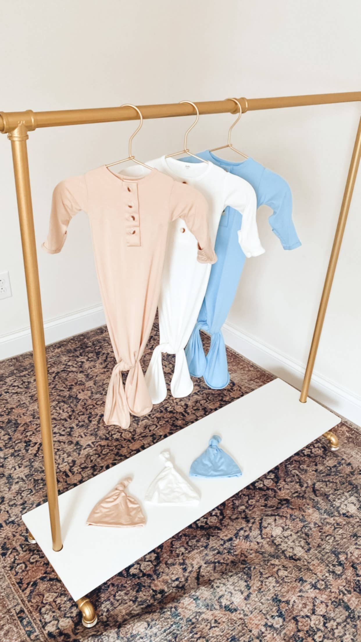 Knotted Baby Gown + Hat/Headband Set | Sand