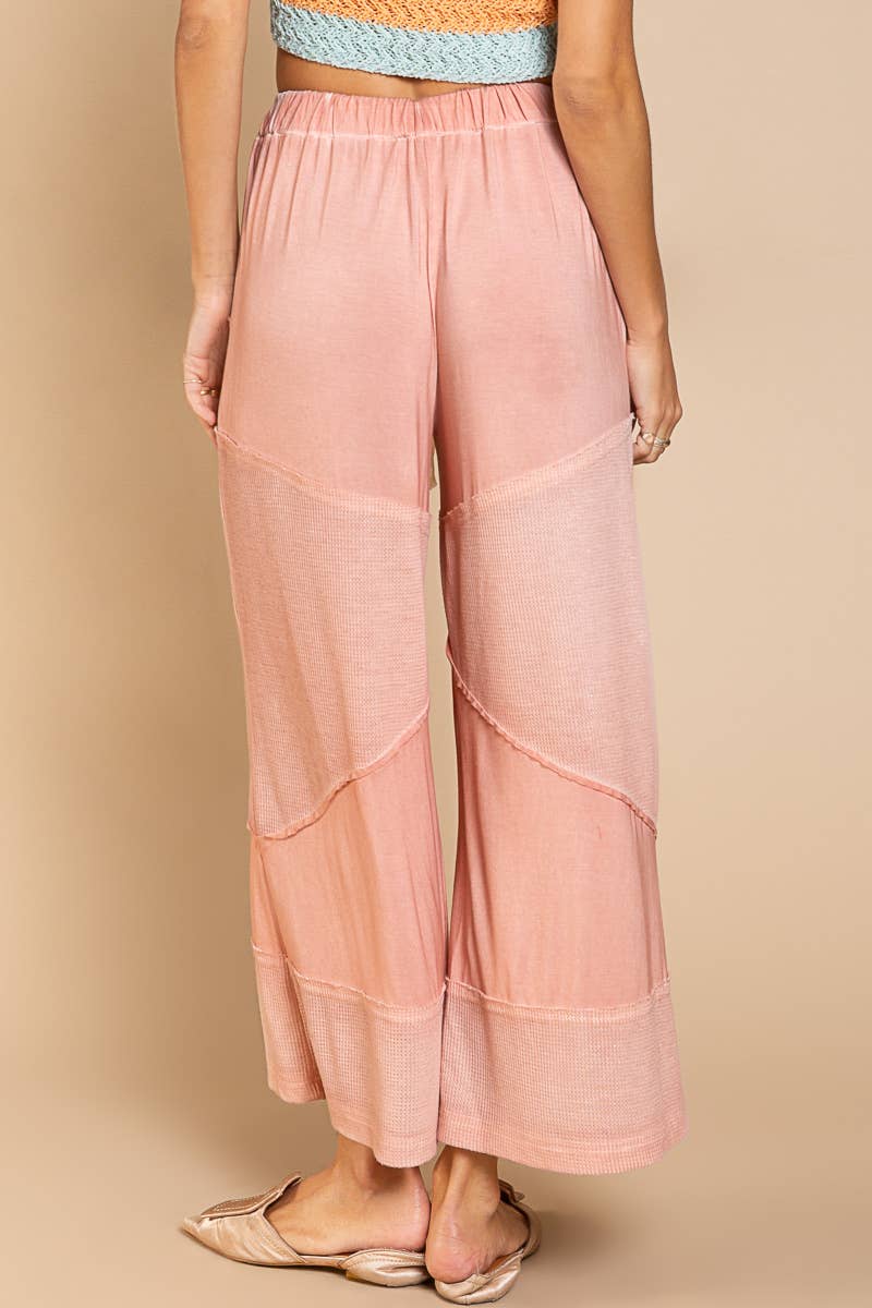 Blair Contrast Ribbed Pants | Rose
