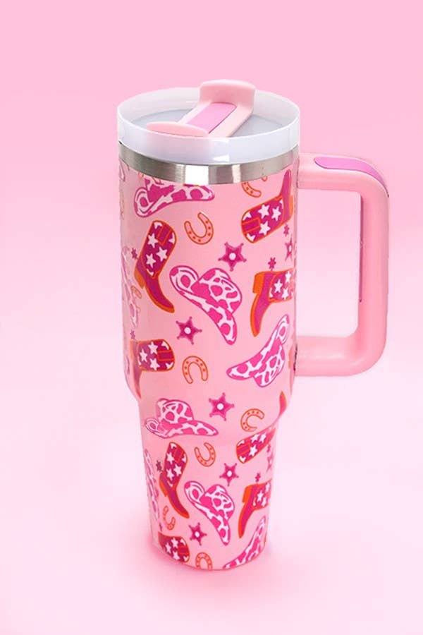 Pink Western 40oz Tumbler