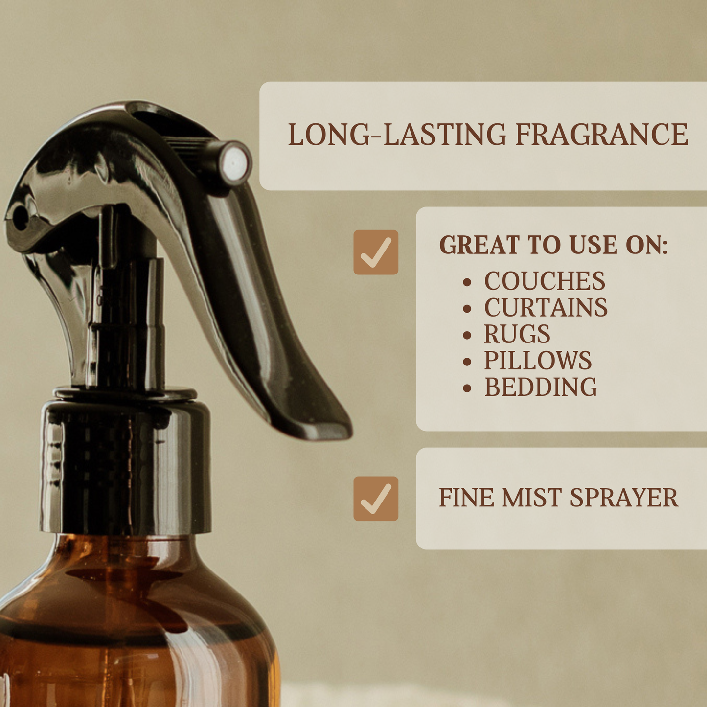 Sandalwood & Saffron Room Spray - 4 oz Amber Glass Bottle