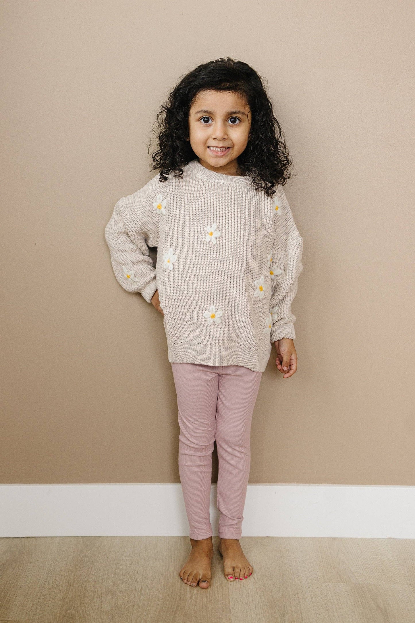 Daisy Hand Embroidered Chunky Knit Sweater