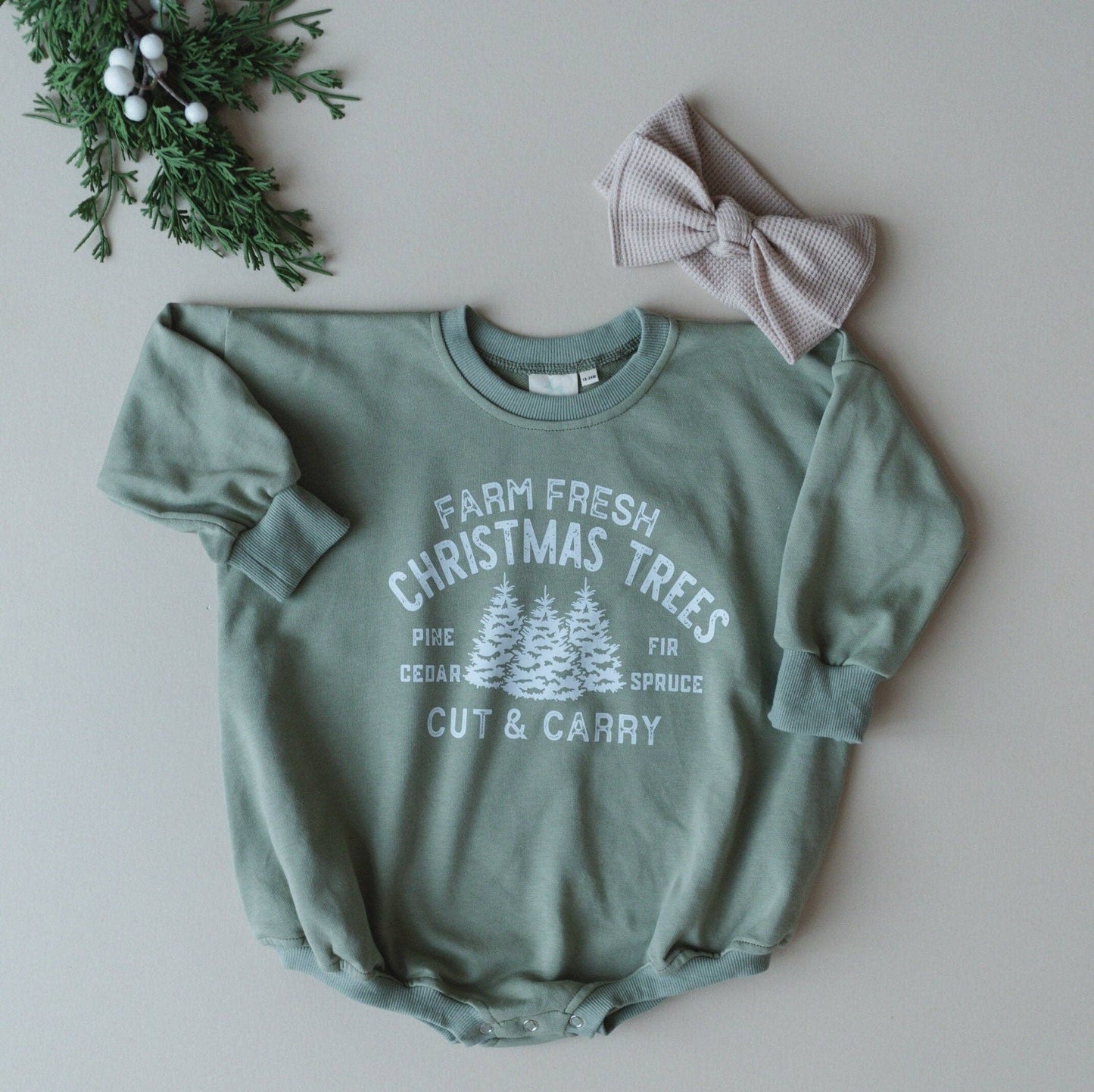 Christmas Trees Oversized Sweatshirt Romper