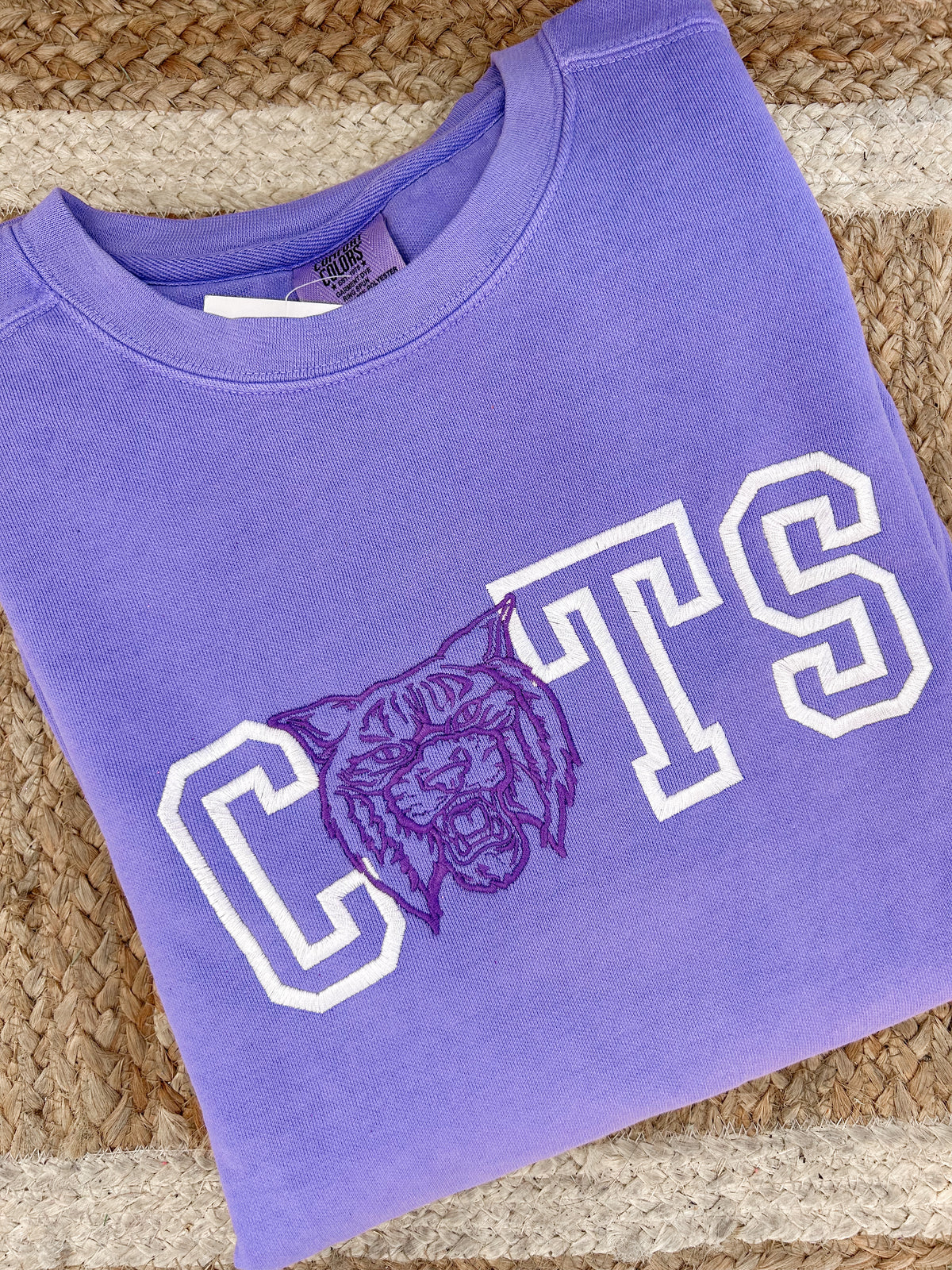 Cats Mascot Embroidered Crewneck