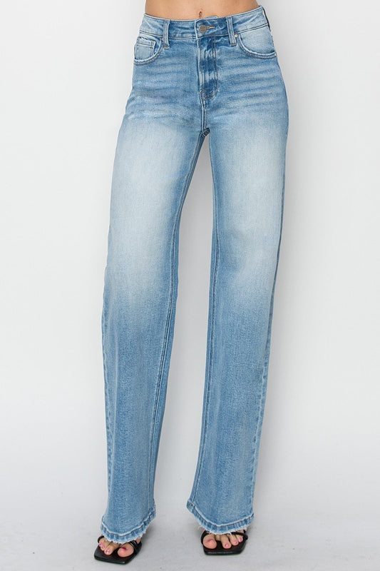 Risen High Rise Straight Jeans | Medium
