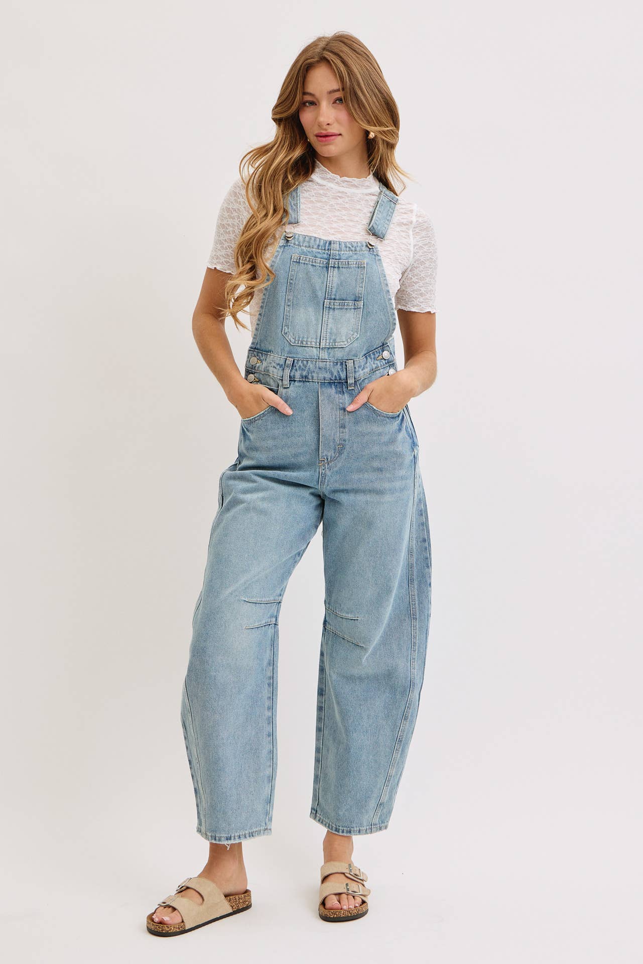 Rhodes Barrel Leg Denim Overalls