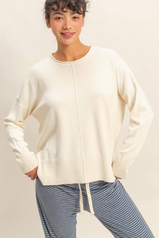 Halle Roll Neck Sweater | Cream