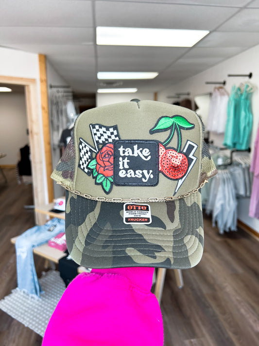 Camo Take It Easy Adult Trucker Hat