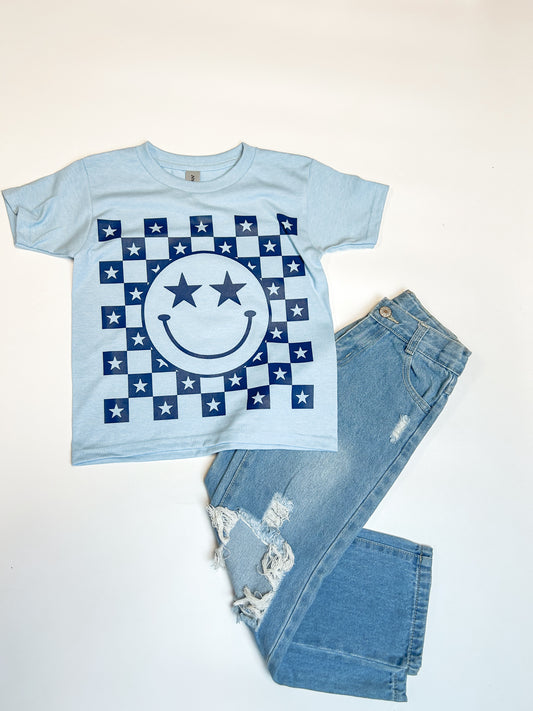 Youth Checkered Stars Graphic Tee