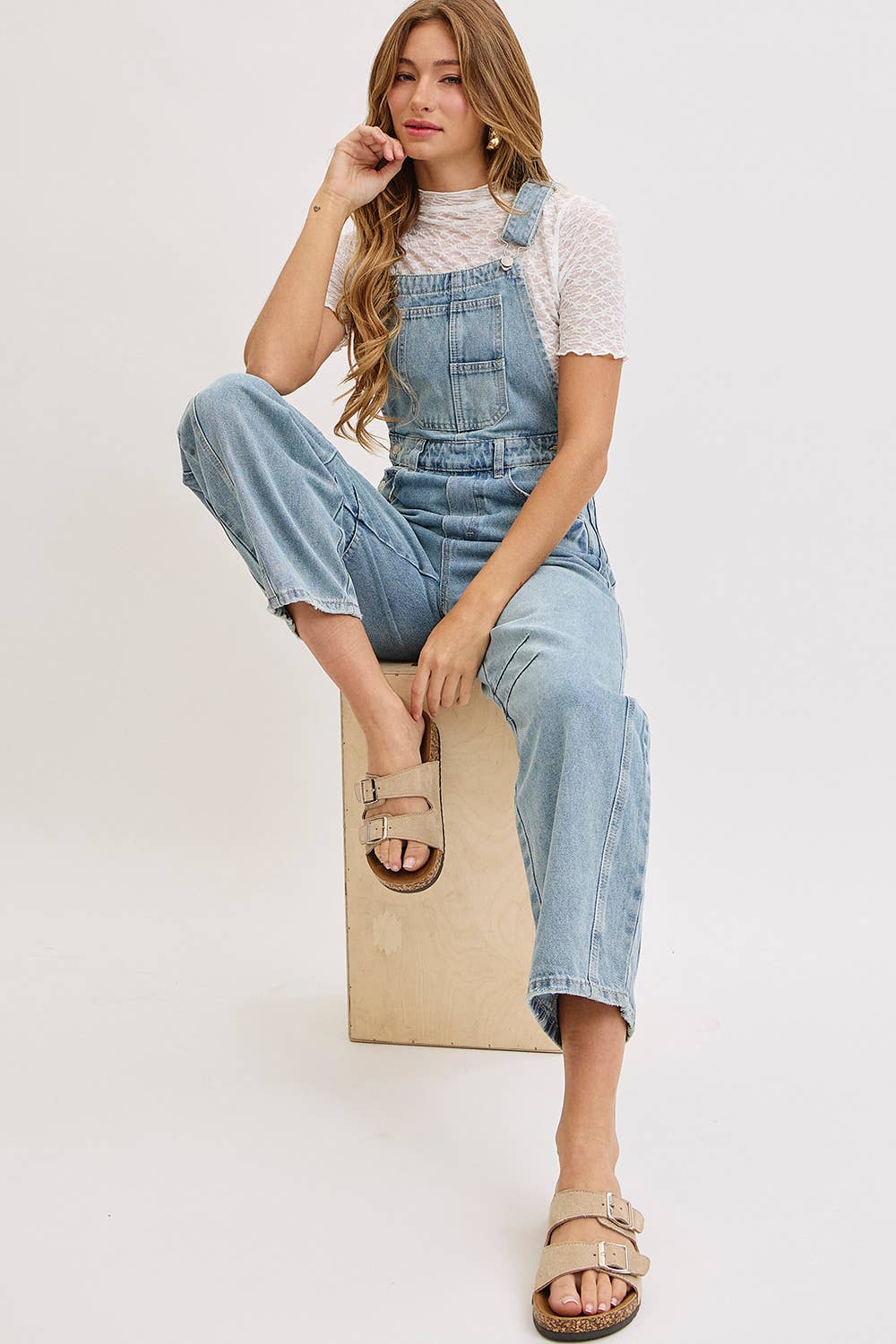 Rhodes Barrel Leg Denim Overalls