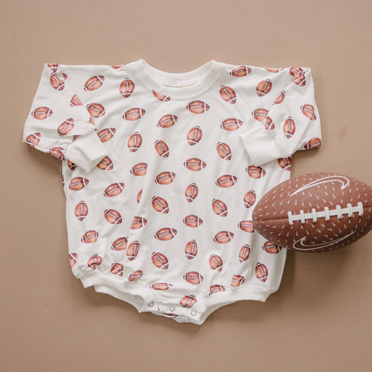 Bamboo Football Bubble Romper