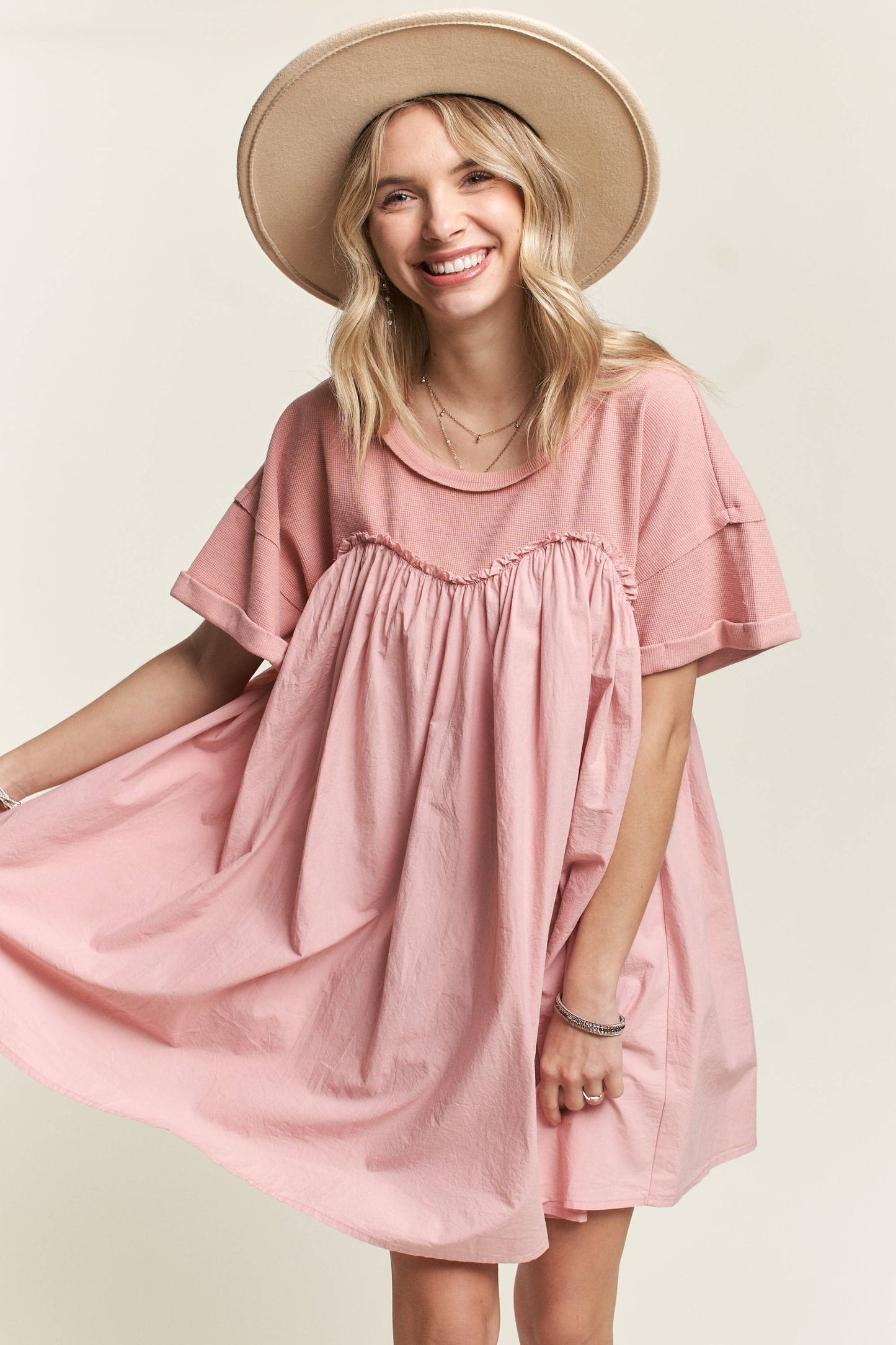 Mallory Babydoll Dress | Mauve