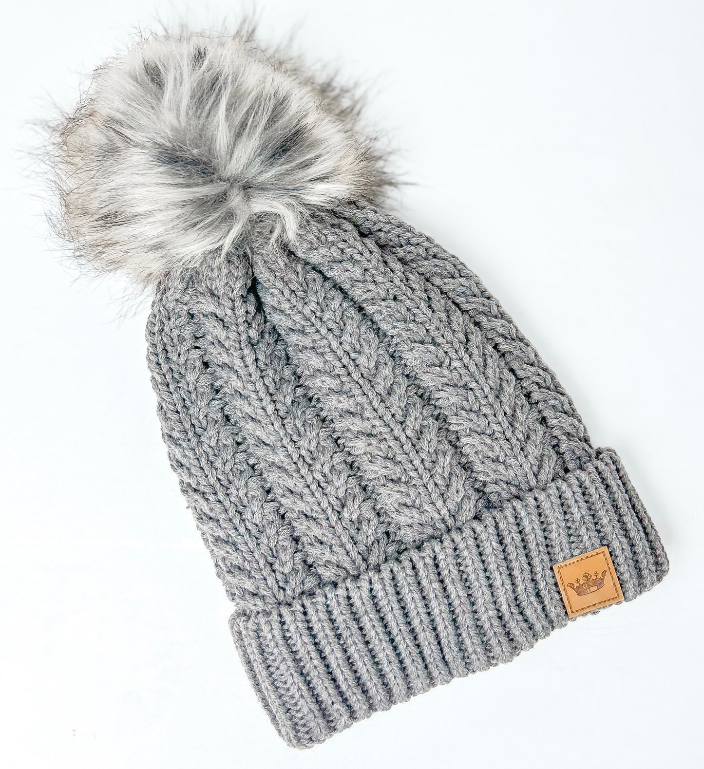 Cable Knit Pom Hat | Greige