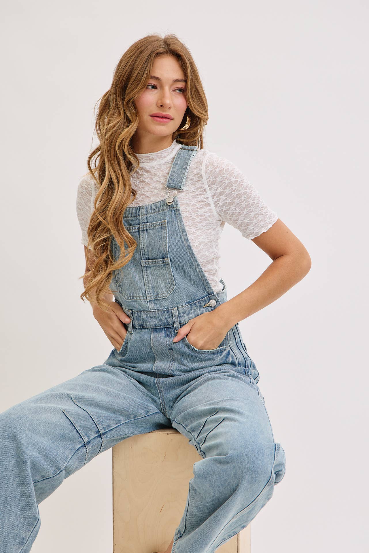 Rhodes Barrel Leg Denim Overalls