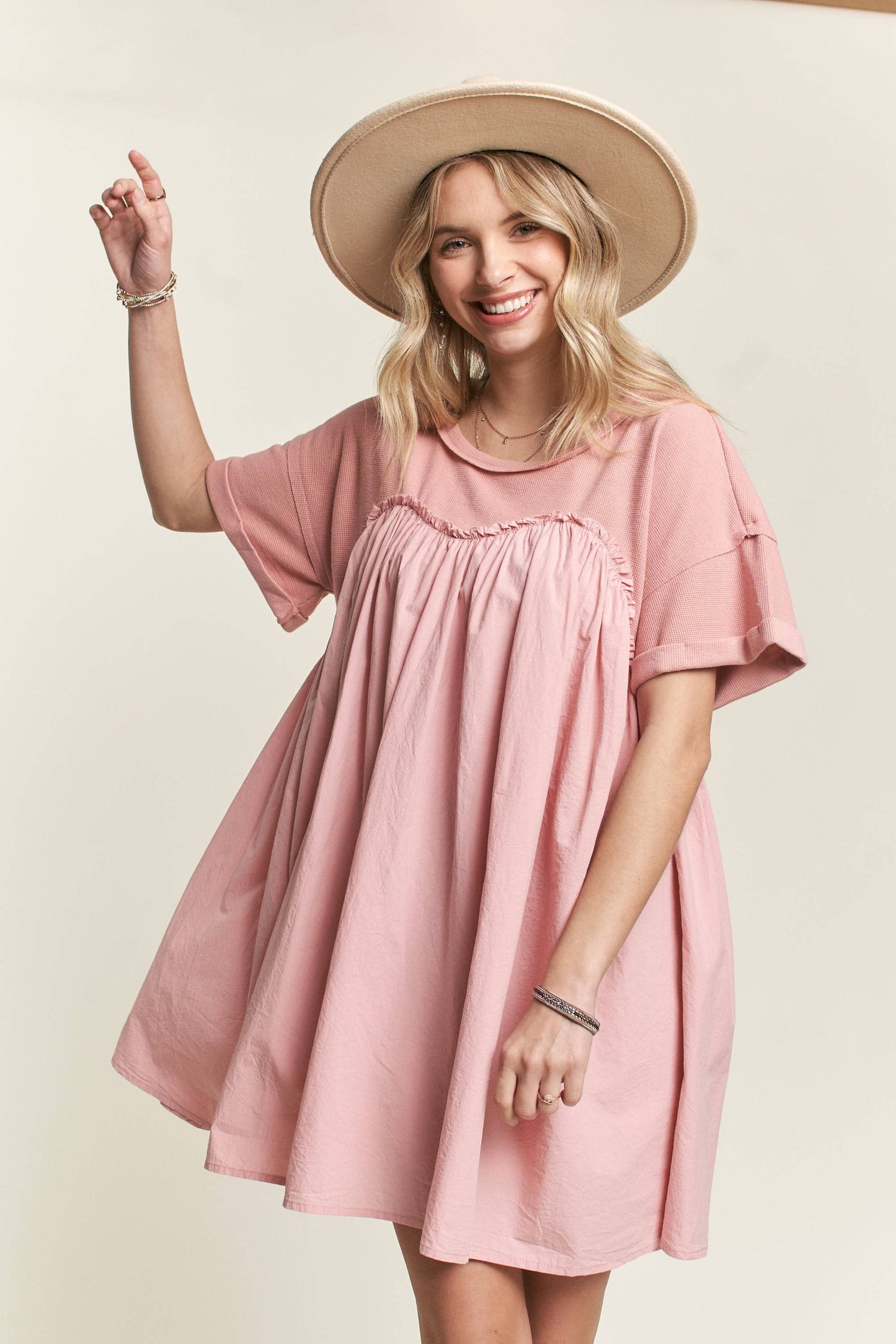 Mallory Babydoll Dress | Mauve